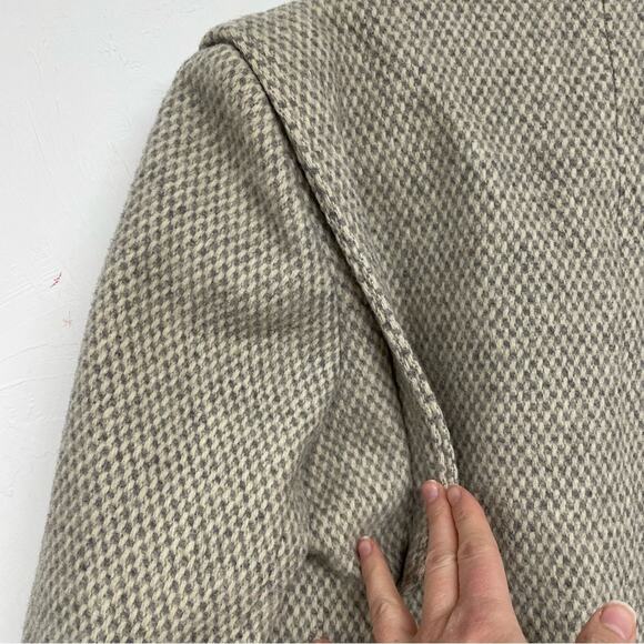 Vintage Ms Freddie Grey Wool Pea Coat Womens S 1960s Tweed Oversized Jacket - Picture 9 of 11